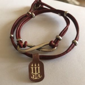 James Avery Wrap infinity Red Leather Bracelet NWT